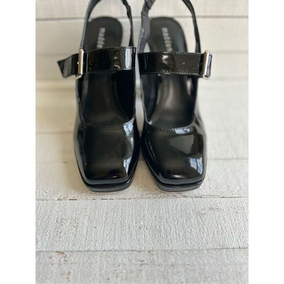 Madden Girl Black Patent Platform Mary Jane Slingback Heels 7.5M Square Toe Y2K - Picture 11 of 11